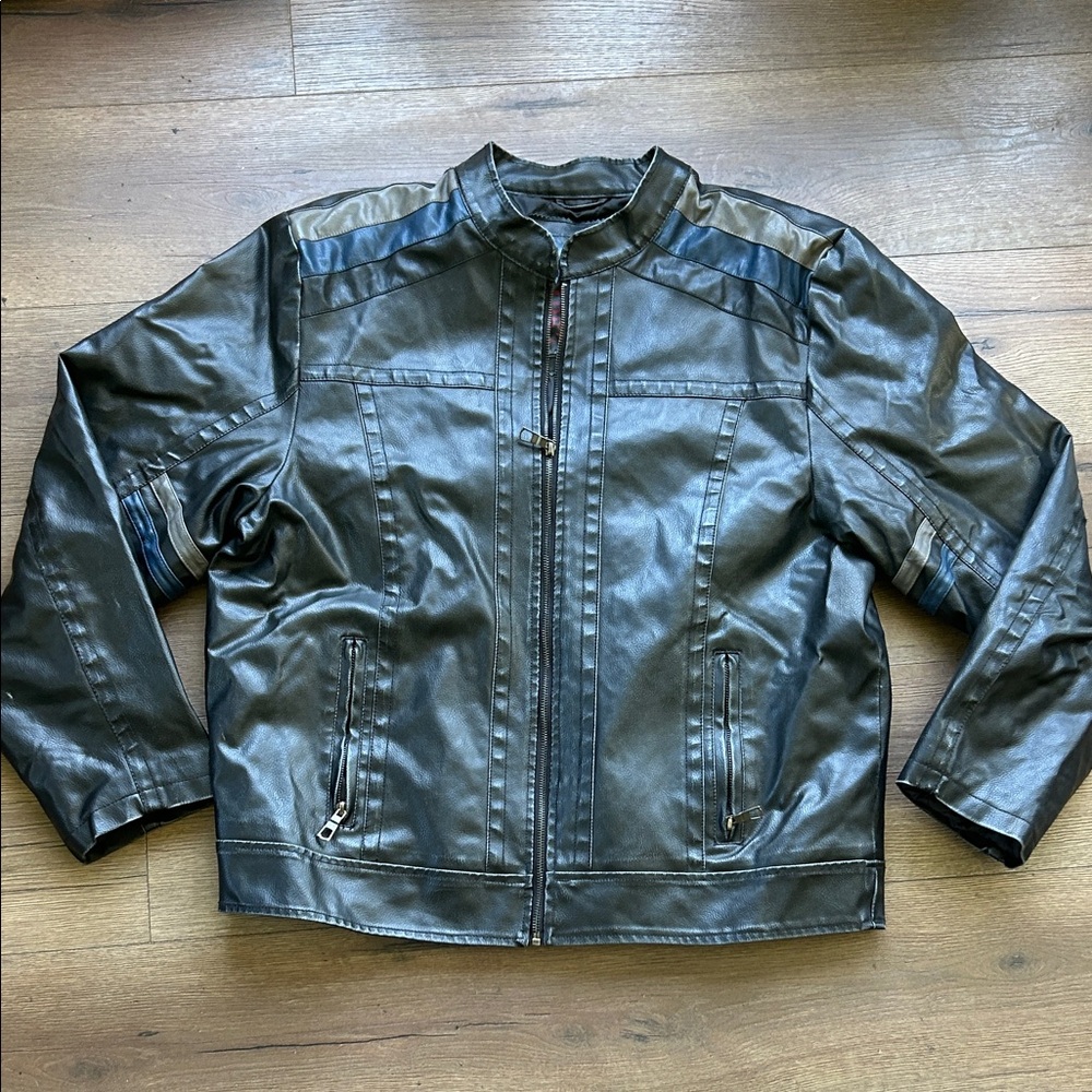 Whispering Smith Vintage Leather Style motorcycle jacket !! XL